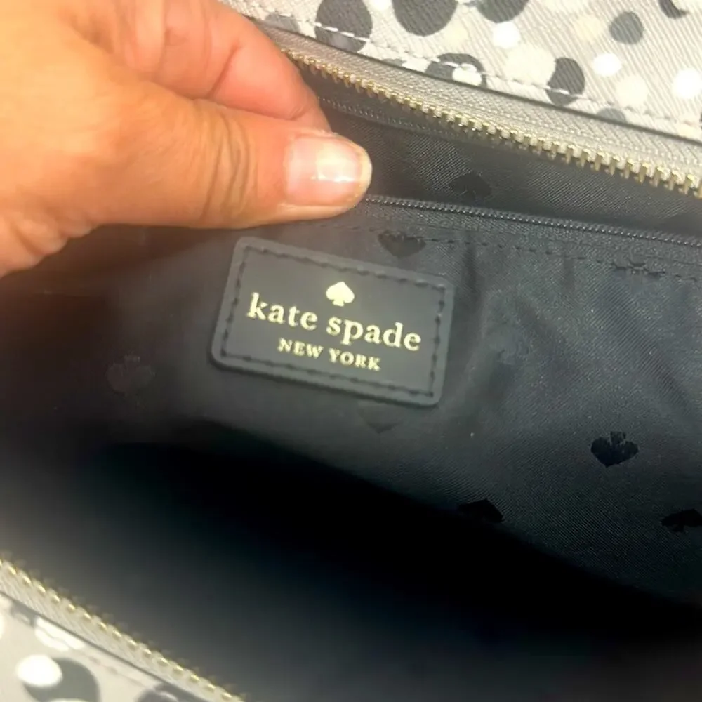 EUC Kate Spade Shore Street Soiree Dot Grey Multi Margareta Tote and wristlet - Picture 6 of 12